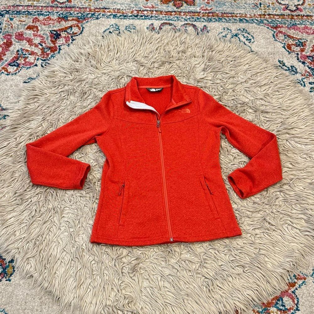 The North Face Orange full zip sweatshirt medium
